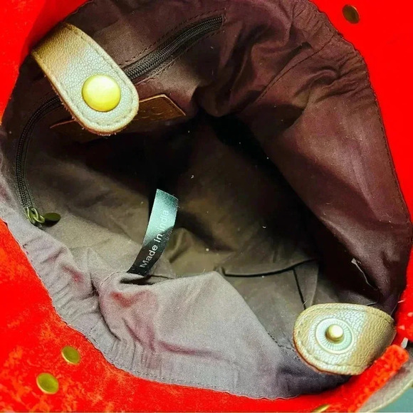 Mo & Co Red Suede Crossbody - Picture 9 of 13